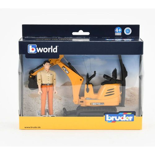 JCB דחפור מיקרו ובובה 8010 - Bruder Bworld 62002