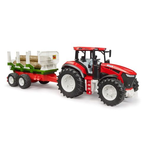 טרקטור עם עגלת עצים + 3 בולי עץ - BRUDER ROADMAX 3453