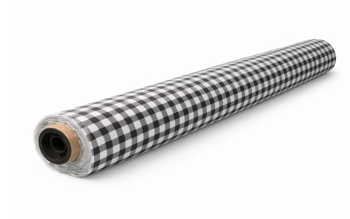 מפת PVC משובצת בצבע שחור בגליל 20 מטר במראה אלגנטי ומודרני