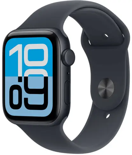 שיריון אילת MEHQ4ZR/A Apple Watch SE (gen 3) 2025 44mm Aluminum Case & Sport Band GPS M/L שעון חכם דור 3 צבע שחור - יבואן רשמי