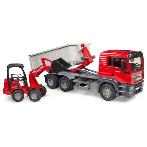 משאית עפר MAN דאמפ הידראולי + מיני Sch?ffer שופל - Bruder 03767