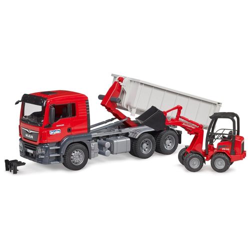 משאית עפר MAN דאמפ הידראולי + מיני Sch?ffer שופל - Bruder 03767