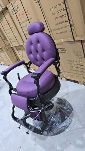 כיסא למספרה דגם 31853-סגול CHROMED BLACK