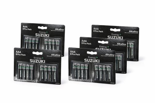 SUZUKI ENERGY – סוללות AAA אלקליין | מארז 8 (LR03) | 5 חבילות – 40 סוללות