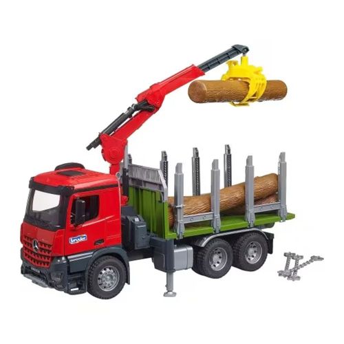 משאית מרצדס מעמיסה עצים - Bruder Mercedes Benz Arocs 3669