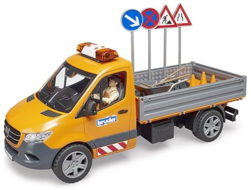 רכב מע''צ מרצדס ספרינטר + נהג ,אביזרים וסירנה - Bruder 02677