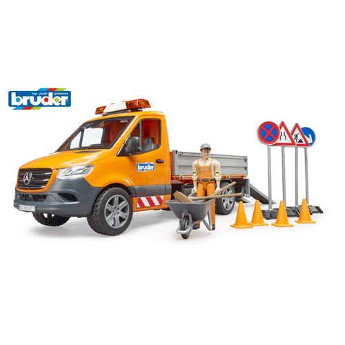 רכב מע''צ מרצדס ספרינטר + נהג ,אביזרים וסירנה - Bruder 02677