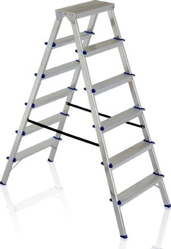 סולם דרגש אלומיניום דו צדדי ELKOP DHR 406 - 6 שלבים עם פרופיל 40x20 מילימטר, מבנה קל ויציב לעבודות בנייה וגינון