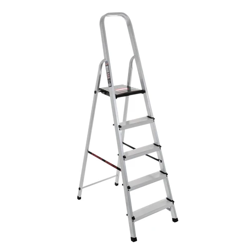 סולם אלומיניום הובי 4+1 שלבים דגם H804 עם פלטפורמה נעילה 25x25 ס