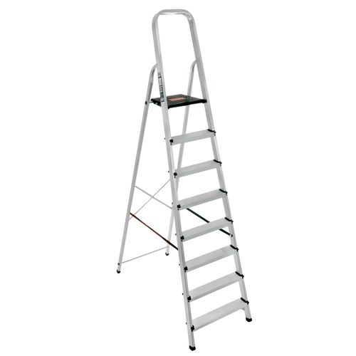 סולם אלומיניום הובי XXL דגם 98069/17 עם 7+1 עליונים ופלטפורמה נעילה 25x25 ס