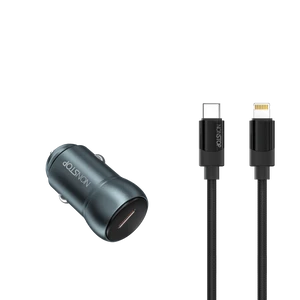 מטען רכב + כבל NONSTOP PowerLine PD 30W USB-C to Lightning