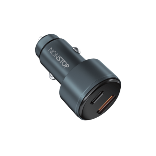 מטען רכב 2 יציאות NONSTOP PowerLine PD+QC 48W