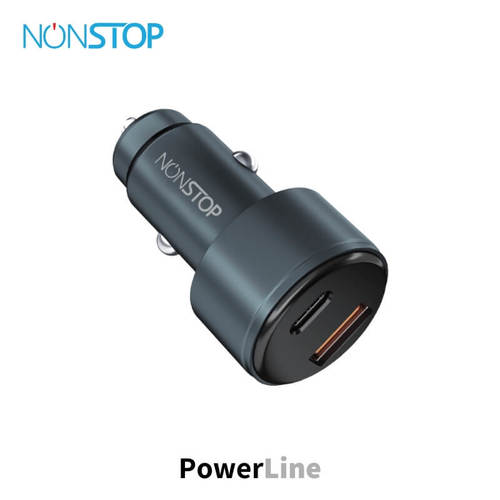 מטען רכב 2 יציאות NONSTOP PowerLine PD+QC 48W