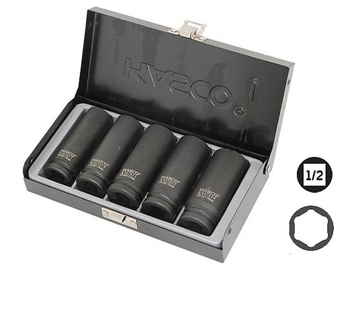סט 5 בוקסות מ“מ שחורות עמוקות הינע “1/2 מבית KASCO
