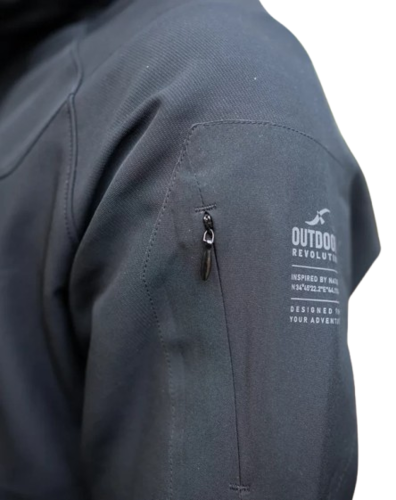 מעיל סופטשל גברים Carbon שחור - Outdoor Revolution