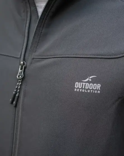 מעיל סופטשל גברים Carbon שחור - Outdoor Revolution