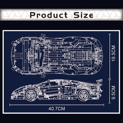 דגם הרכבה אוונטדור Mould King 13177 Aventador SVJ חשמלי ממונע 