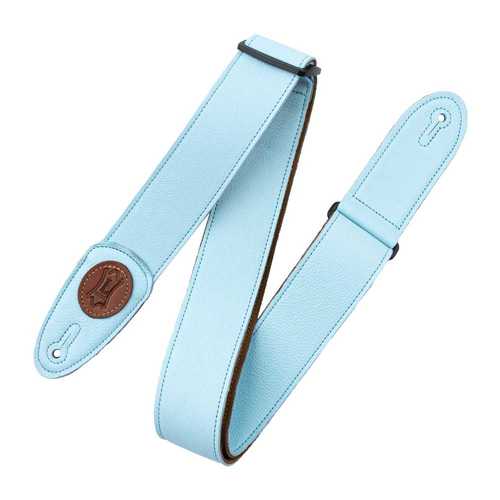 רצועה לגיטרה מעור בצבע תכלת LEVY'S MSS7G-SBL Powder Blue Garment Leather Strap