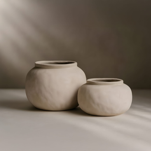 אגרטל רחב דגם זמש בגוון שמנת