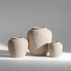 אגרטל קלאסי בגוון שמנת 