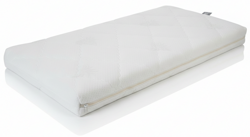 מזרון דו-שכבתי עם ציפוי קווילט אלווורה נעים ומפנק למיטת תינוק או מעבר