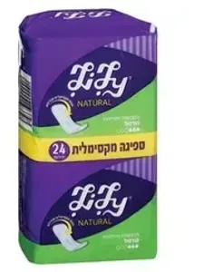 לילי נטורל תחבושות היגיינה עם כנפיים נורמל 24 יחידות