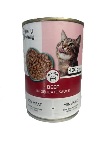 BELLY WELLY לחתול בטעם בקר 400 גרם