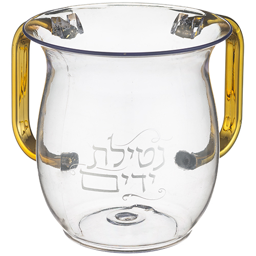 נטלה אלגנטית אקריליק – ידיות זהב והדפס מעוצב