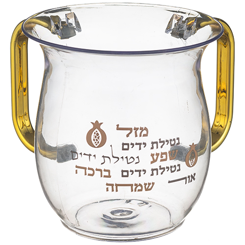 נטלה שקופה מהודרת – ידיות זהב והדפס מותאם
