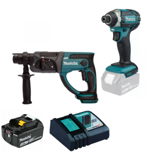 סט פטישון ומברגת אימפקט + סוללה 3 אמפר + מטען מהיר MAKITA