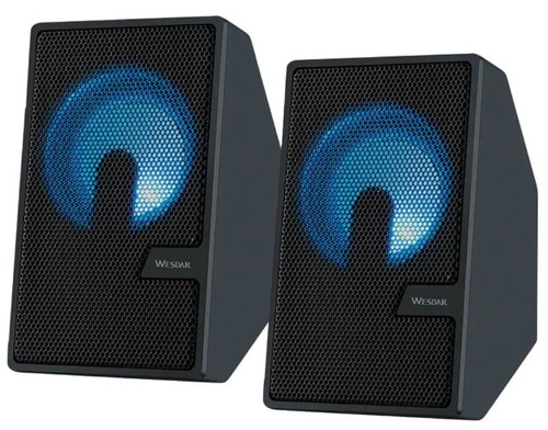 רמקולים למחשב 6W חיבור USB + PL עם תאורת WESDAR CS68  RGB 