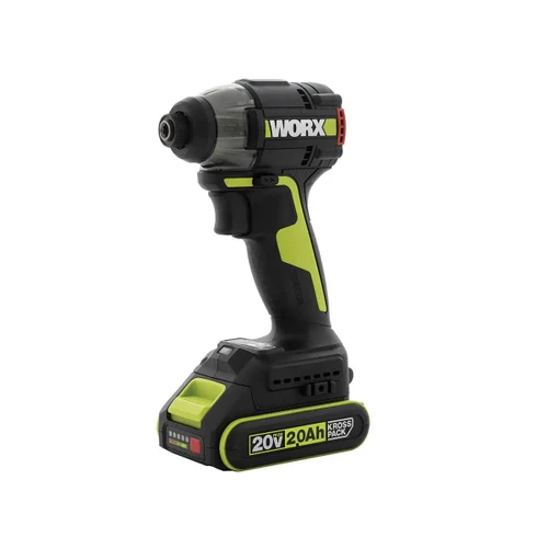 מברגת אימפקט 20V + זוג סוללות 2.0Ah + מטען ותיק נשיאה Worx WU292DS.1