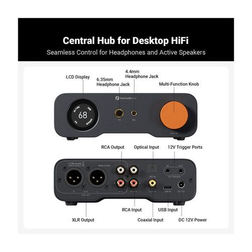 Fosi Audio ZH3 – ממיר DAC ומגבר אוזניות מאוזן שולחני 2-ב-1 באיכות Hi-Fi