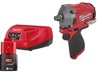 מפתח רטיטה "1/2 12V (אימפקט) M12 FIWF12 כולל סוללה 2AH מבית Milwaukee