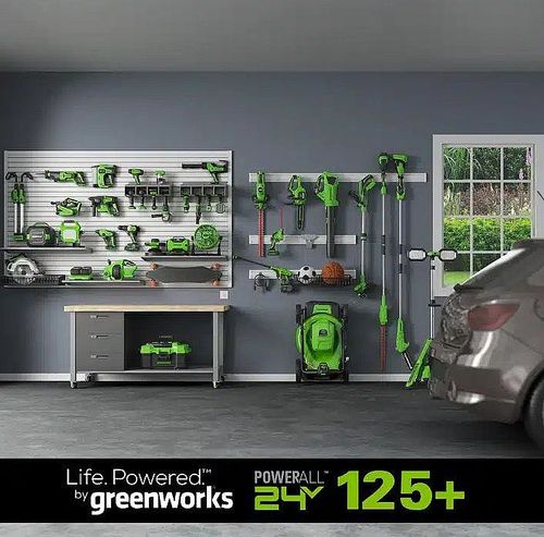 אקדח חום נטען GREENWORKS דגם 99630 24V - חימום מיידי ל-500+ מעלות תוך 9 שניות, נעילת הדק בטיחותית, תאורת LED מובנית ווו תליה נוח לעבודות מקצועיות