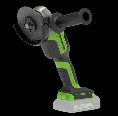 משחזת זווית GREENWORKS 24V Brushless דגם 99574/3.5 - כלי עבודה מקצועי עם דיסק 5 אינץ', מבנה אלומיניום וטכנולוגיה ללא פחמים לביצועים עוצמתיים