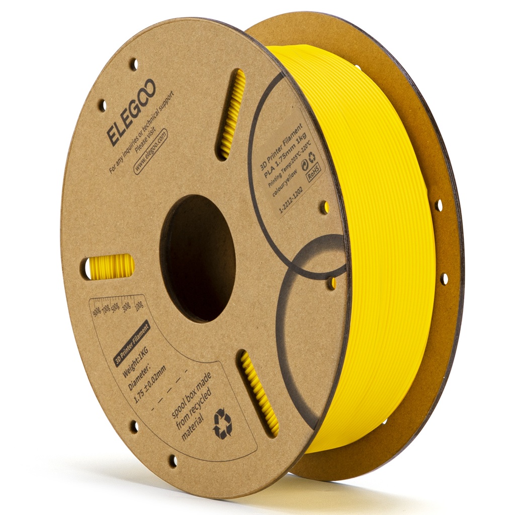 פילמנט PLA צהוב 1 ק"ג 1.75 מ"מ - ELEGOO PLA Yellow