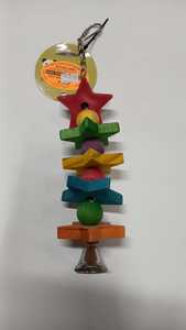 צעצוע כוכבים צבעוניים מעץ לבעלי כנף לכרסום 35 ס"מ 