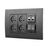 עמדת HOME & OFFICE תחת הטיח שחור מט 6 מודול, 4 שקעים ומתאם ניסקו סוויץ' NISKO