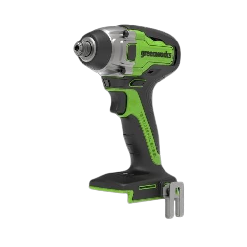 מברגת אימפקט GREENWORKS GD24ID3 24V - מנוע Brushless עם מומנט 300Nm, תפסנית שחרור מהיר ותאורת LED לעבודות DIY מקצועיות
