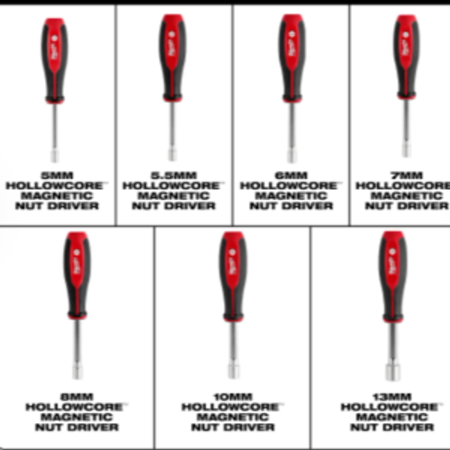 סט 7 מפתחות בוקסה מגנטיים Metric HollowCore Milwaukee מילווקי