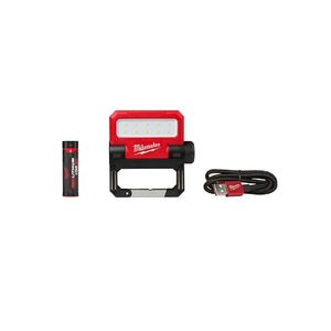פנס לד נטען מילווקי USB 4V עם תפיסת שאקל 550 לומינס סוללה 3AH מטען