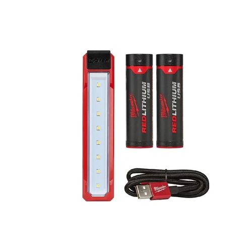 פנס כיס מגנטי 445 לומינס נטען USB עם 2 סוללות 3AH ומטען 2112-22H / L4 FL 301 MILWAUKEE
