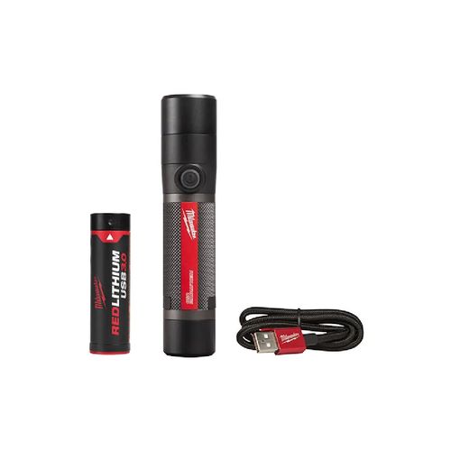 פנס יד 800 לומינס נטען מילווקי- USB עם סוללה 3AH ומטען -  2160-21 / L4 FMLED MILWAUKEE
