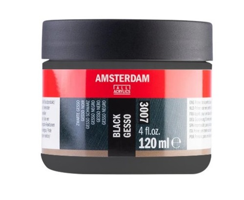 ג'סו/ צבע יסוד שחור  AMSTERDAM 3007 , נפח 120 מ