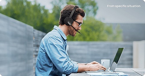 אוזניות Yealink BH70 Dual Teams with stand USB C/A