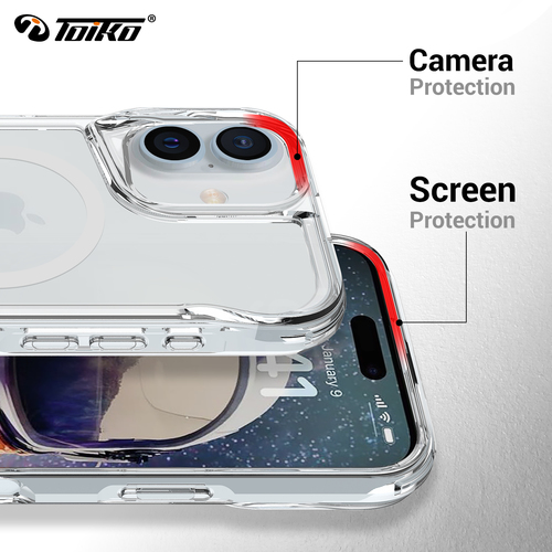 מגן לאייפון   MagSand שקוף קשיח Toiko Titan  הנחה 35% מתאים ל IP16,IP 16PLUS,  1P16 PRO, IP16 PRO MAX