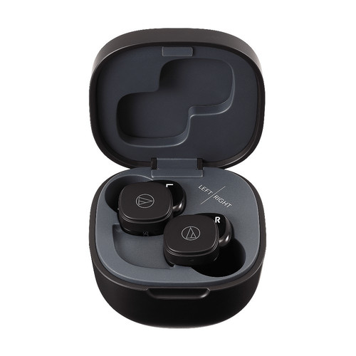 אוזניות שחורות AUDIO TECHNICA ATH-SQ1TWBK IN-EAR BLUETOOTH