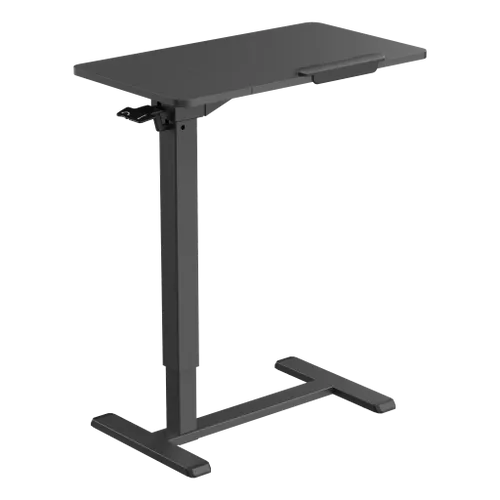 שולחן צד מתכוונן צבע שחור מט ושחור עמידה ישיבה עם גלגלים נסתרים כולל כיוון גובה Lumi Brateck FMT02-3 לומי שולחן סטנד אישי למחשב נייד 90902-807-89
