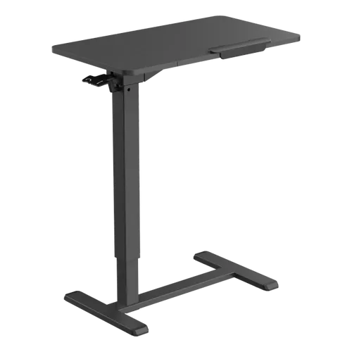 שולחן צד מתכוונן צבע שחור מט ושחור עמידה ישיבה עם גלגלים נסתרים כולל כיוון גובה Lumi Brateck FMT02-3 לומי שולחן סטנד אישי למחשב נייד 90902-807-89
